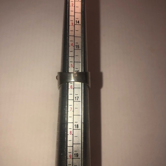 VTG Sterling & Amber Multi Colour Stone Wide Band  Ring Approx Sz 5.5 - Picture 7 of 7